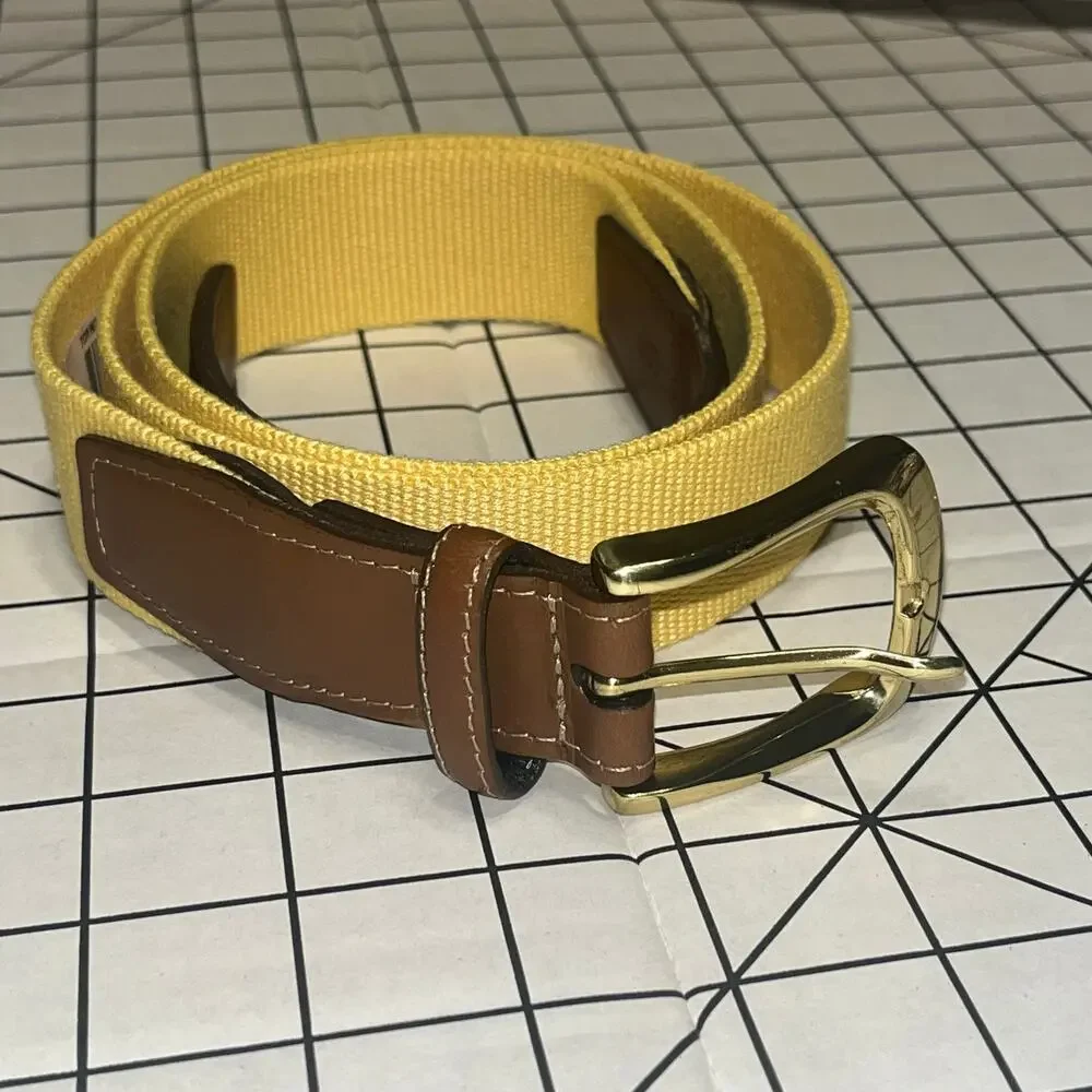 EUROPEAN RIBBED SURCINGLE BELT - YELLOW Sz 44
